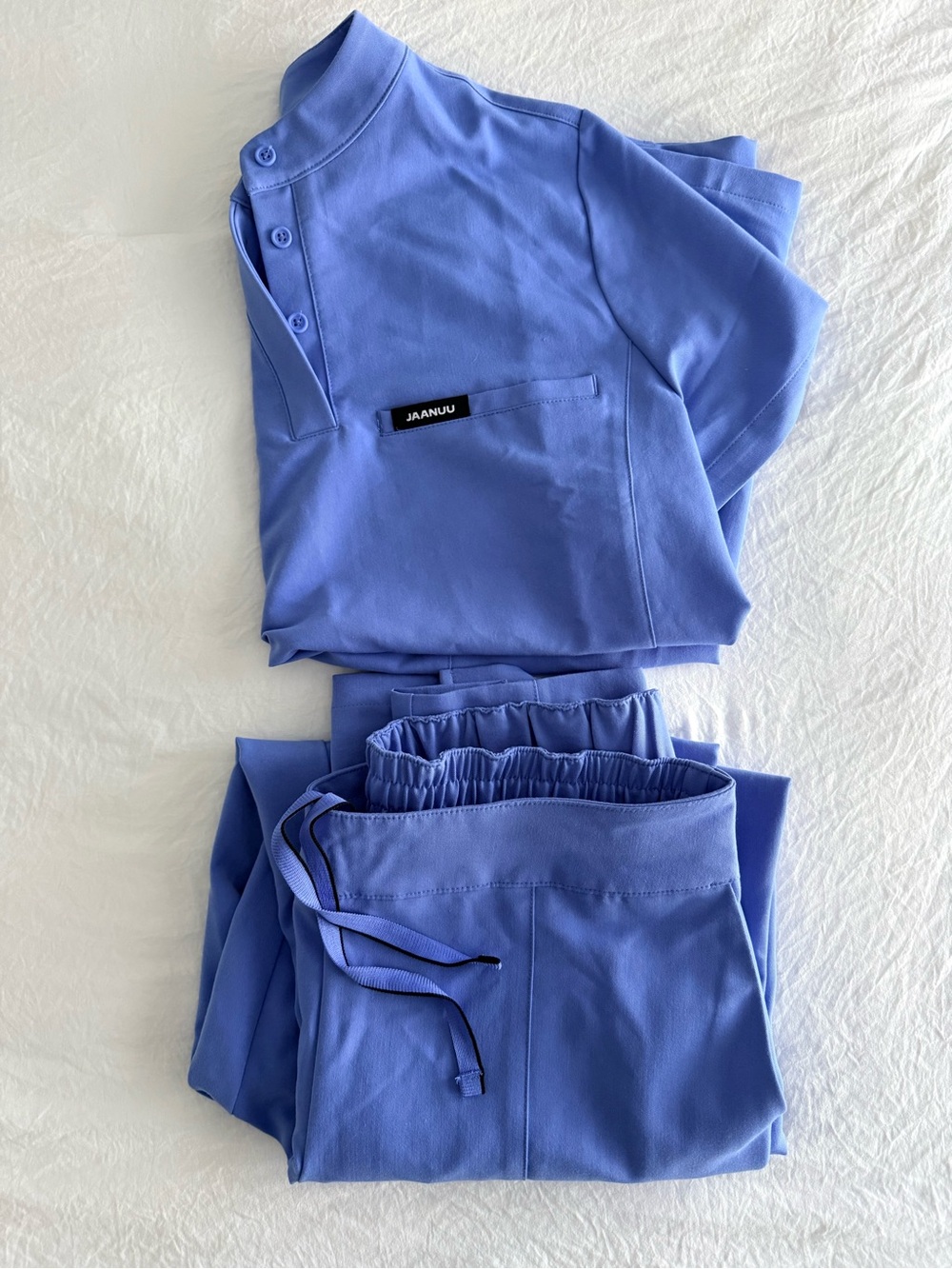 Jaanuu Blue Scrub Set - Top Medium Bottom Small